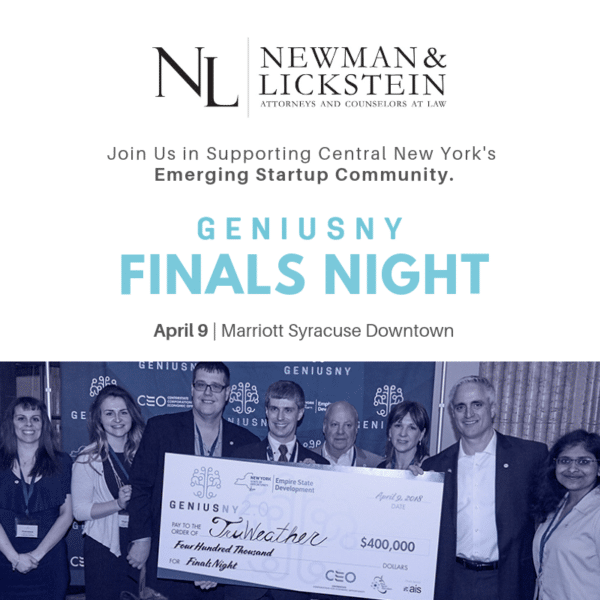 Newman & Lickstein sponsoring GENIUS NY Finals Night