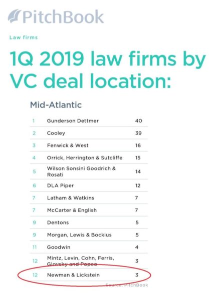 Newman & Lickstein Ranked Among Top Technology/Venture Capital Law Firms in the Country