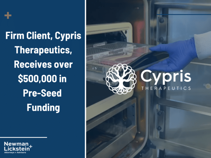 Firm Client, Cypris Therapeutics, Receives over $500,000 in Pre-Seed Funding