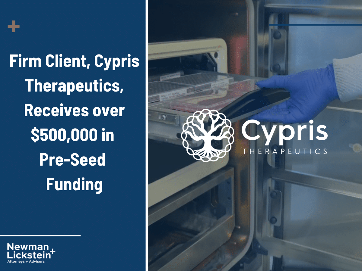 Firm Client, Cypris Therapeutics, Receives over $500,000 in Pre-Seed Funding